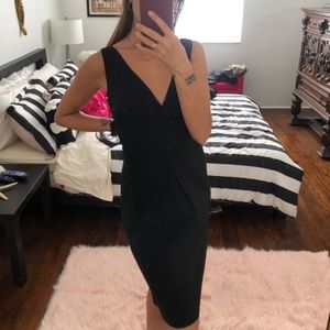 DVF Diane Von Furstenberg Cotton Blend Black Dress Size 8